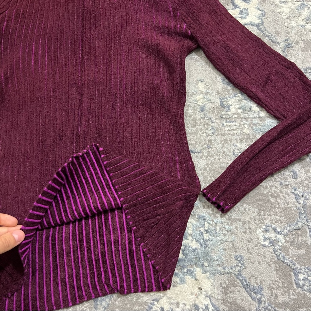 Milly Striped Multi Colored Pullover Turtleneck S… - image 3